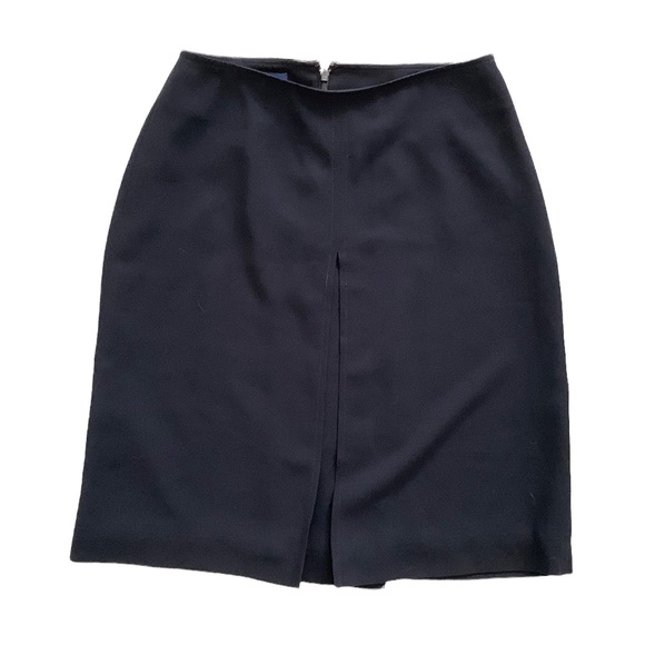 CHARTER CLUB SKIRT PLEATED  NAVY BLUE LINED - Picture 1 of 7
